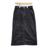 23区 DENIM 洗えるベルベットストレッチ Aライン スカート 定価23100円 ロングスカート ブラック レディース ニジュウサンク【中古】6-0813T∞