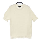 theory BRISTOL COTTON LACE TRIM PO 半袖 セーター ニット ベージュ レディース セオリー【中古】6-0701S∞