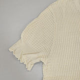 theory BRISTOL COTTON LACE TRIM PO 半袖 セーター ニット ベージュ レディース セオリー【中古】6-0701S∞