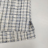 theory luxe ツイードトップス 定価35200円 FRANZ CREVON ノースリーブ ブラウス シャツ ホワイト ブルー レディース セオリーリュクス【中古】6-0701S∞