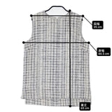 theory luxe ツイードトップス 定価35200円 FRANZ CREVON ノースリーブ ブラウス シャツ ホワイト ブルー レディース セオリーリュクス【中古】6-0701S∞
