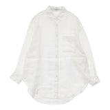 23区 MY STANDARD LIBECOリネン ビッグシルエット ポケット シャツ 定価19910円 長袖シャツ ホワイト レディース ニジュウサンク【中古】6-0504M∞