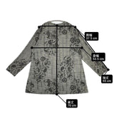 Wacoal カルソン グレンチェック ペイズリー フレア 長袖Ｔシャツ カットソー ロンＴ グレー ブラック レディース ワコール【中古】6-0618M∞