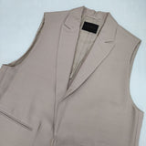 TOMORROWLAND collection ウールシルクタッサー ピークドラペルロングジレ ベスト 22AW ピンクベージュ レディース トゥモローランド【中古】6-0618M∞