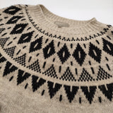 MARGARET HOWELL ノルディック柄 ウール サイズM 579-1260005 定価46200円 セーター ニット ベージュ ブラック メンズ マーガレットハウエル【中古】6-0908T♪