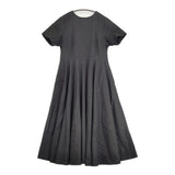 foufou THE DRESS コットンリネン 81OP04 サイズ0 半袖 ワンピース ブラック レディース フーフー【中古】6-0515S◎