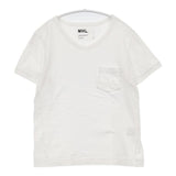 MHL. 595-6168504 ロゴ ポケット付き 半袖Ｔシャツ カットソー ホワイト レディース エムエイチエル【中古】6-0701S∞