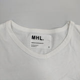 MHL. 595-6168504 ロゴ ポケット付き 半袖Ｔシャツ カットソー ホワイト レディース エムエイチエル【中古】6-0701S∞