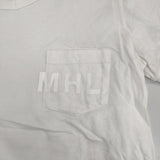 MHL. 595-6168504 ロゴ ポケット付き 半袖Ｔシャツ カットソー ホワイト レディース エムエイチエル【中古】6-0701S∞