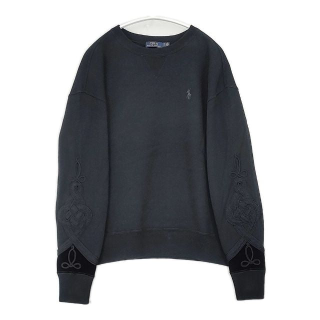 POLO RALPH LAUREN 刺繍 XS 裏起毛 トレーナー スウェット ブラック
