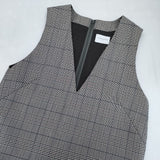 UNITED ARROWS UWSC W/P ジャンパースカート 定価25300円 ノースリーブ チェック ワンピース グレージュ レディース ユナイテッドアローズ【中古】6-0520M∞