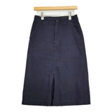 MHL. YARN DYE COTTON TWILL サイズ1 595-8232503 ロングスカート ネイビー レディース エムエイチエル【中古】6-0424G♪