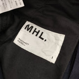 MHL. YARN DYE COTTON TWILL サイズ1 595-8232503 ロングスカート ネイビー レディース エムエイチエル【中古】6-0424G♪