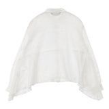 mizuiro-ind リネン フレア ブラウス シャツ ホワイト レディース ミズイロインド【中古】6-0517M∞