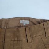 MARGARET HOWELL 578-0143608 YARN DYED WOOL LINEN トラウザーズ サイズ1 定価47300円 パンツ キャメル レディース マーガレットハウエル【中古】6-0504M∞