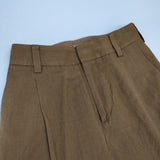 MARGARET HOWELL 578-0143608 YARN DYED WOOL LINEN トラウザーズ サイズ1 定価47300円 パンツ キャメル レディース マーガレットハウエル【中古】6-0504M∞