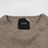 ATON FUR CASHMERE CREWNECK SWEATER サイズ2 定価42900円 カシミヤ100％ クルーネック セーター ニット グレージュ レディース エイトン【中古】6-0914T♪