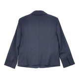 theory ウール混 サイズ0 CROP BOXY SB JKT TRACEABLE WOOL 紺ブレ テーラードジャケット ネイビー レディース セオリー【中古】6-0817T∞