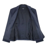 theory ウール混 サイズ0 CROP BOXY SB JKT TRACEABLE WOOL 紺ブレ テーラードジャケット ネイビー レディース セオリー【中古】6-0817T∞