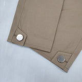 MASSE MENSCH ストレッチパンツ サイドボタン クロップド丈 パンツ ベージュ レディース マッセメンシュ【中古】6-0622G∞