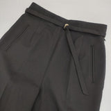 MASSE MENSCH センタープレス スラックス ベルト付き サイズ36 パンツ ブラック レディース マッセメンシュ【中古】6-1008T∞
