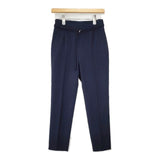 MASSE MENSCH センタープレス スラックス ベルト付き サイズ36 パンツ ネイビー レディース マッセメンシュ【中古】6-1008T∞