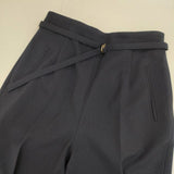 MASSE MENSCH センタープレス スラックス ベルト付き サイズ36 パンツ ネイビー レディース マッセメンシュ【中古】6-1008T∞