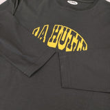 La Hutte シルケットスムースプリントLS TEE 定価8800円 LH52-CST-4SS 長袖Ｔシャツ カットソー ロンＴ ブラック レディース ラユット【中古】6-0520M∞