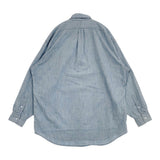 RALPH LAUREN BIG FIT ポケット付き BDシャツ ボタンダウン サイズM 長袖シャツ ライトブルー メンズ ラルフローレン【中古】6-0320M♪