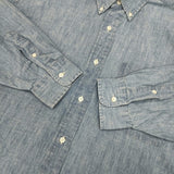 RALPH LAUREN BIG FIT ポケット付き BDシャツ ボタンダウン サイズM 長袖シャツ ライトブルー メンズ ラルフローレン【中古】6-0320M♪