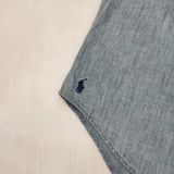 RALPH LAUREN BIG FIT ポケット付き BDシャツ ボタンダウン サイズM 長袖シャツ ライトブルー メンズ ラルフローレン【中古】6-0320M♪