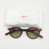 AIM chronostasis br2 定価15950円 サングラス ブラウン ライトグリーン レディース エイム【中古】6-0530G∞