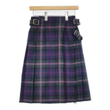 O'NEIL OF DUBLIN チェック ウールキルト ラップ 巻き スカート グリーン ピンク レディース オニールオブダブリン【中古】6-0817T∞