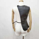 AMERI 未使用 DEFORMATION FAKE LEATHER VEST 01221561150 フェイクレザー ベスト ブラック レディース アメリ【中古】6-0521G◎