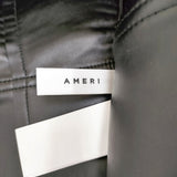 AMERI 未使用 DEFORMATION FAKE LEATHER VEST 01221561150 フェイクレザー ベスト ブラック レディース アメリ【中古】6-0521G◎