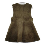 Ameri VINTAGE BOA V NECK REVERSIBLE PEPLUM VEST 0125206960690 リバーシブル ボア ベスト カーキ レディース アメリヴィンテージ【中古】6-0309T♪