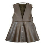 Ameri VINTAGE BOA V NECK REVERSIBLE PEPLUM VEST 0125206960690 リバーシブル ボア ベスト カーキ レディース アメリヴィンテージ【中古】6-0309T♪