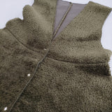 Ameri VINTAGE BOA V NECK REVERSIBLE PEPLUM VEST 0125206960690 リバーシブル ボア ベスト カーキ レディース アメリヴィンテージ【中古】6-0309T♪