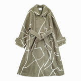 Ameri VINTAGE LITTLE FLARE LINE ART LONG COAT サイズM 0124207430540 コート カーキ ホワイト レディース アメリヴィンテージ【中古】6-0309A♪