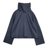 CLANE ROLL NECK WIDE SHIRT スタンドカラーシャツ 15122-4182 サイズ2 定価24200円 長袖シャツ ネイビー レディース クラネ【中古】6-0424M♪