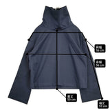 CLANE ROLL NECK WIDE SHIRT スタンドカラーシャツ 15122-4182 サイズ2 定価24200円 長袖シャツ ネイビー レディース クラネ【中古】6-0424M♪