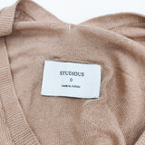 STUDIOUS Vネック ニット 日本製 206130039 ニット ピンクベージュ レディース ステュディオス【中古】6-0525G◎
