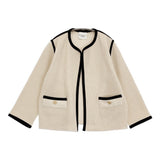 VERMEIL par iena ワッフルバイカラーニットジャケット 定価38500円 カーディガン 22SS オフホワイト レディース ヴェルメイユパーイエナ【中古】6-1016T♪