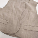 Ameri VINTAGE OTONA MUSE SHORT WAVE VEST WITH SKIRT 小山田早織さんコラボ 定価28600円 セットアップ ベージュ レディース アメリヴィンテージ【中古】6-0309M♪
