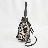 GIORGIA MILANI 2WAY ハラコ レザー ゼブラ柄 ショルダーバッグ リュック・デイパック ブラック ホワイト レディース ジョージアミラーニ【中古】6-0812G∞