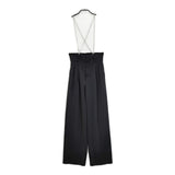 Ameri VINTAGE CHAIN SUSPENDER PANTS 01320890310 サイズM チェーン サスペンダー パンツ ブラック レディース アメリヴィンテージ【中古】6-0424G♪