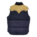 Rocky Mountain Women's Down Vest DENIM-INDIGO デニムインディゴ レザー サイズ9/10 定価47300円 ダウンベスト ネイビー ベージュ レディース ロッキーマウンテン【中古】6-0914T♪