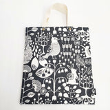 B.O.F. ビッツオブファブリック 北欧生地 ARVIDSSONS TEXTIL アルビッドソンズ・テキスタイル Fyri ゆりかご トートバッグ ブラック ホワイト レディース【中古】6-0812G∞