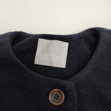 UNFILO ボンディング フォルムコート サイズXL 定価16990円 CMURGW0505 ノーカラー コート 25AW ネイビー レディース アンフィーロ【中古】6-0309T♪