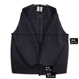 UNFILO ボンディング フォルムコート サイズXL 定価16990円 CMURGW0505 ノーカラー コート 25AW ネイビー レディース アンフィーロ【中古】6-0309T♪